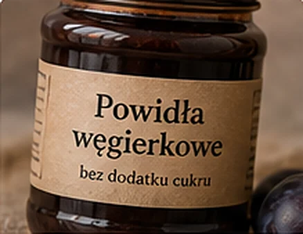 Słoik powideł z węgierek z bliska